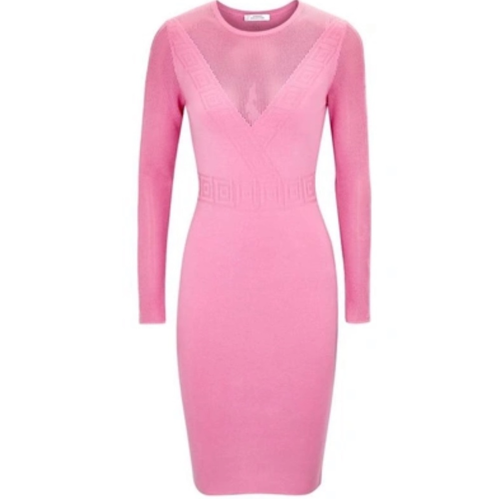 Pink knit dress Versace dress. Excellent condition.